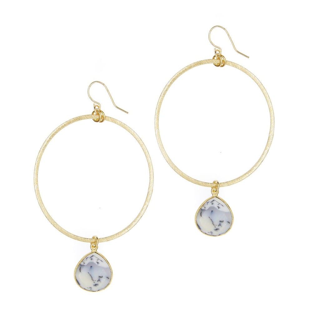 Firenze Dendritic Opal Hoops