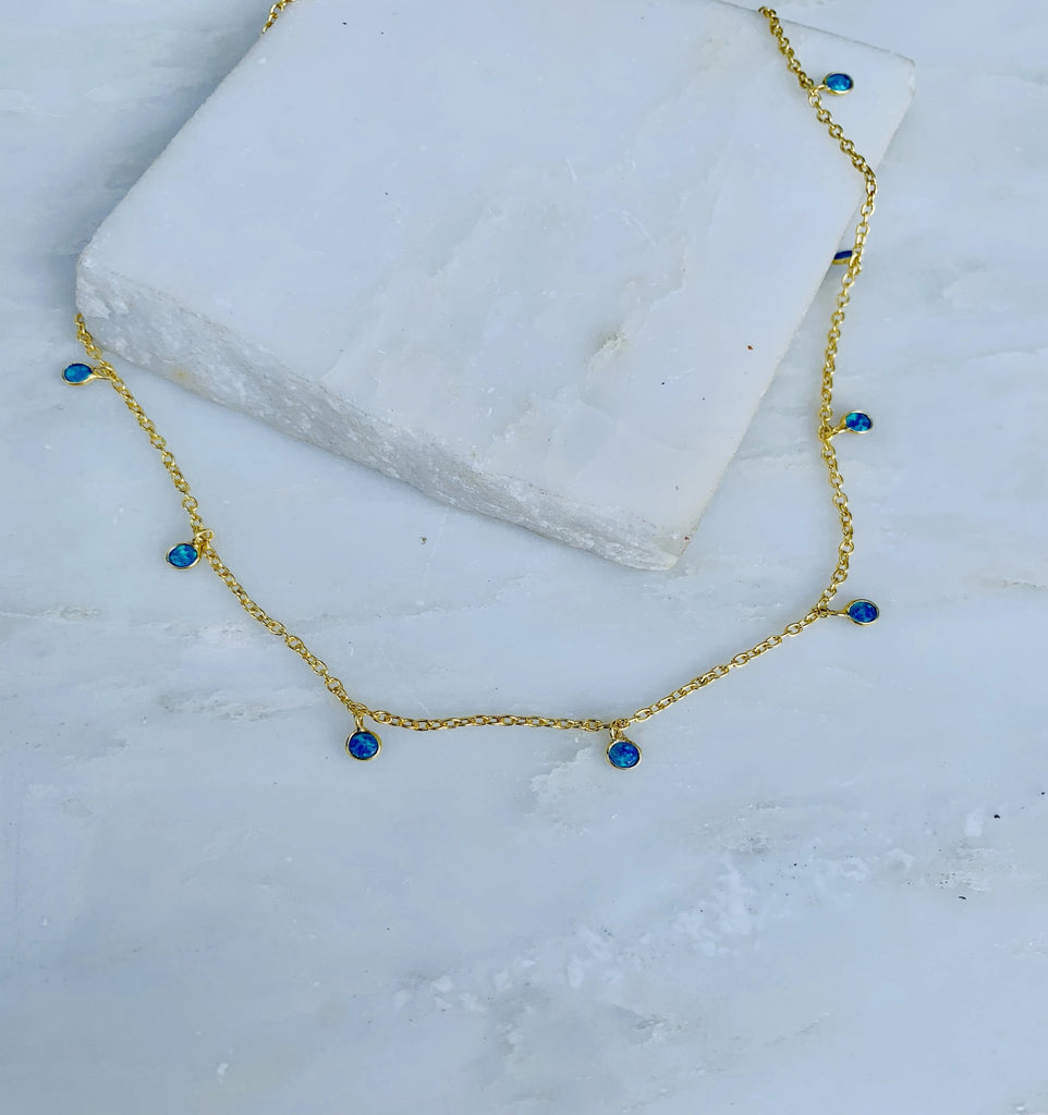 Dea Blue Opal Drop Choker