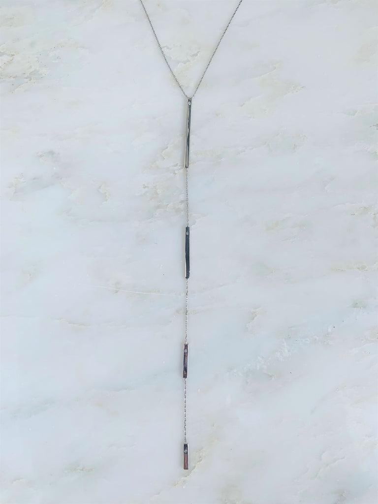 Downtown Lariat Necklace, Silver