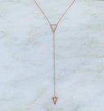 Its Goin Down Lariat Necklace, Rose Gold
