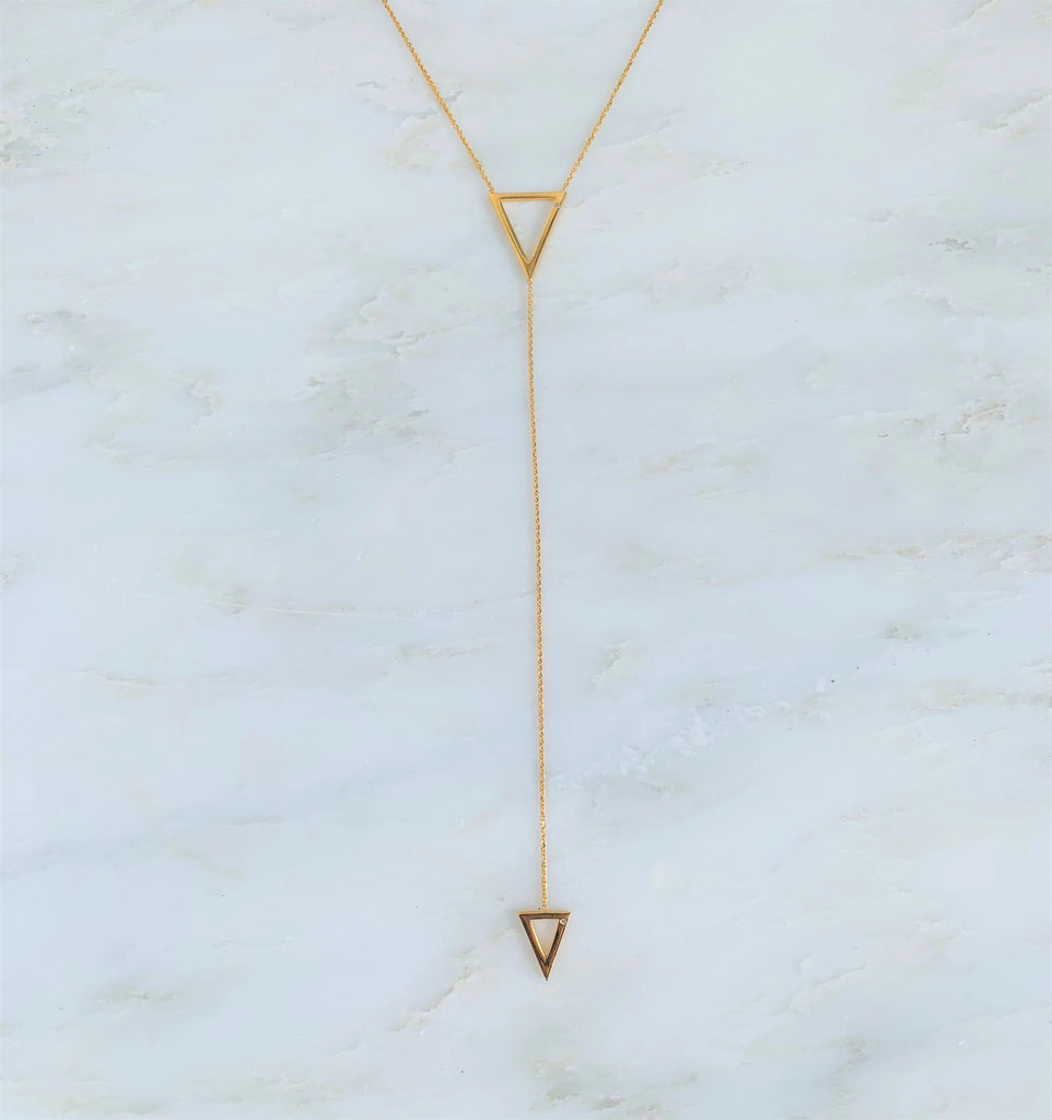 Its Goin Down Lariat Necklace, Gold