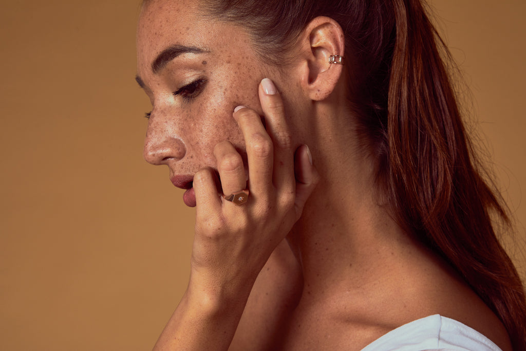 Star Gazer Signet Ring, Rose Gold