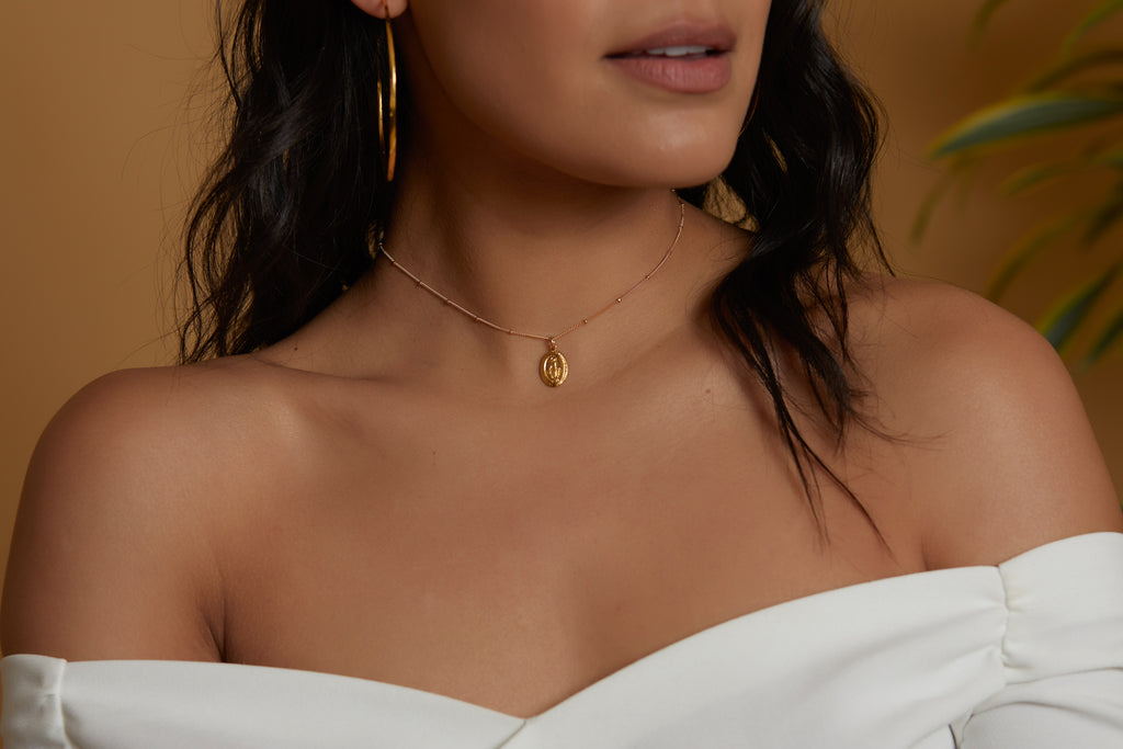 Mother Mary Necklace, Gold
