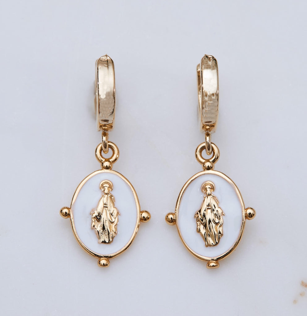 Lucia Earrings, White