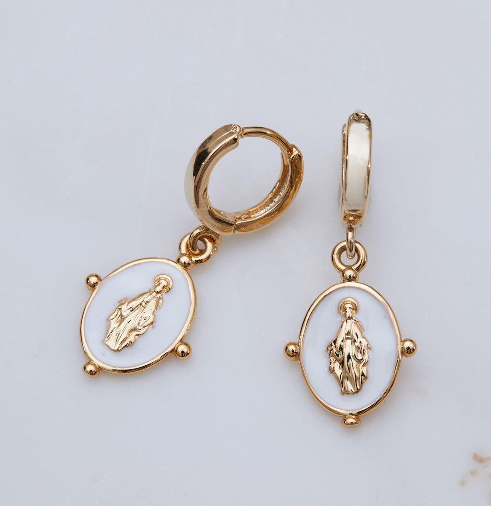 Lucia Earrings, White