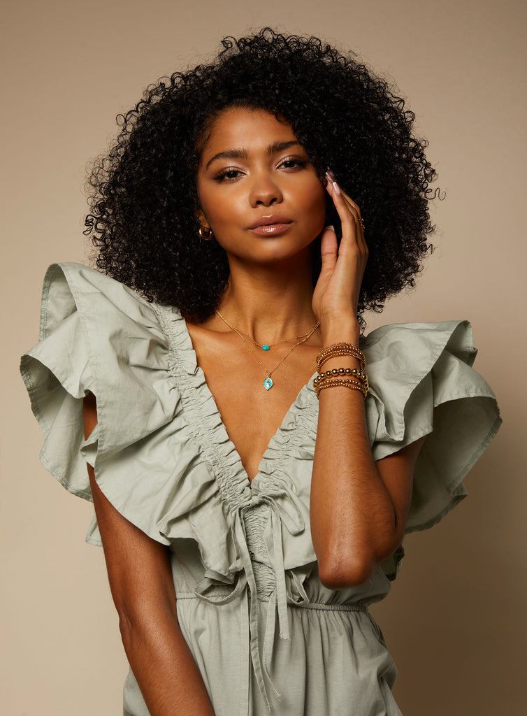 Stone Drop Choker, Turquoise