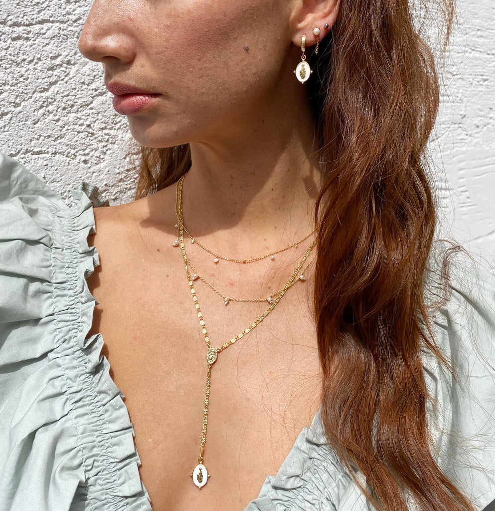 Lucia Earrings, White