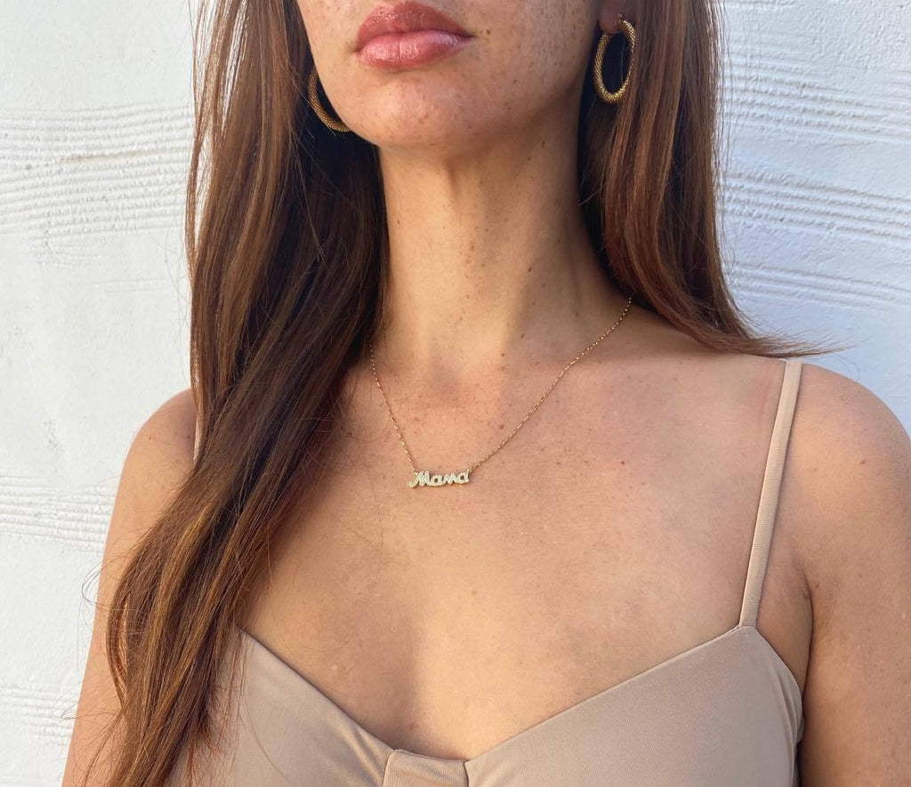 Mama Cz Necklace, Gold