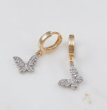 Mariposa Butterfly Huggy Hoops, Rhodium