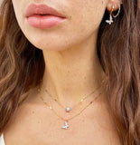 Mariposa Butterfly Huggy Hoops, Rhodium