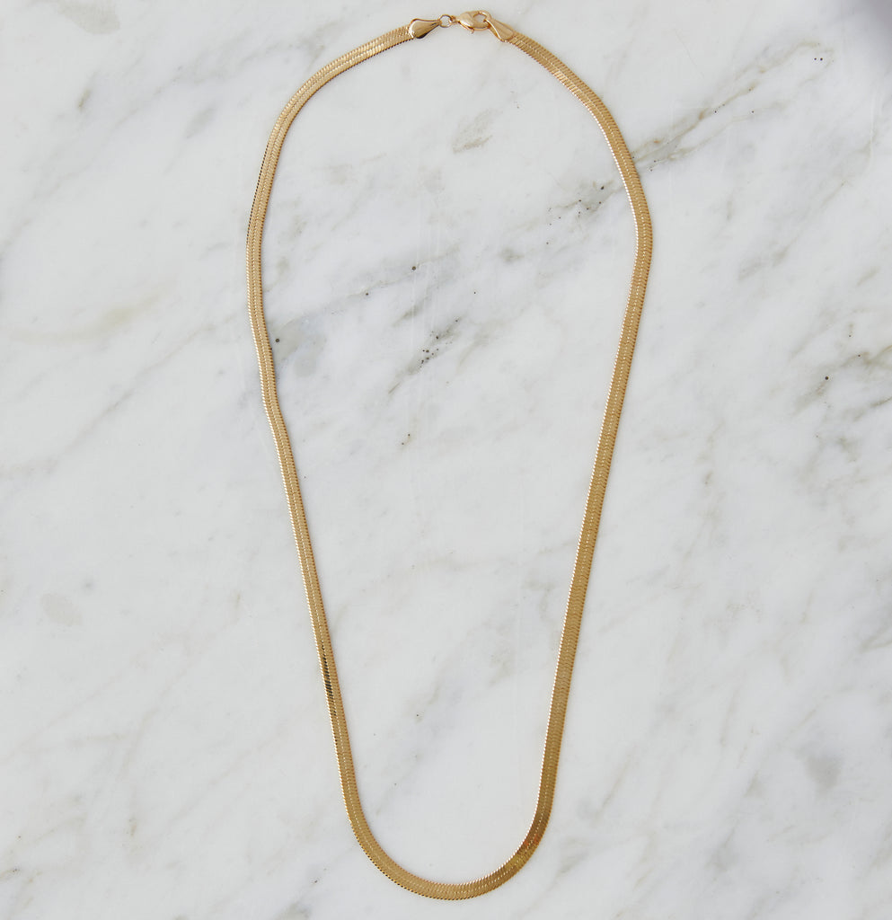 Shaye Herringbone Necklace, Gold