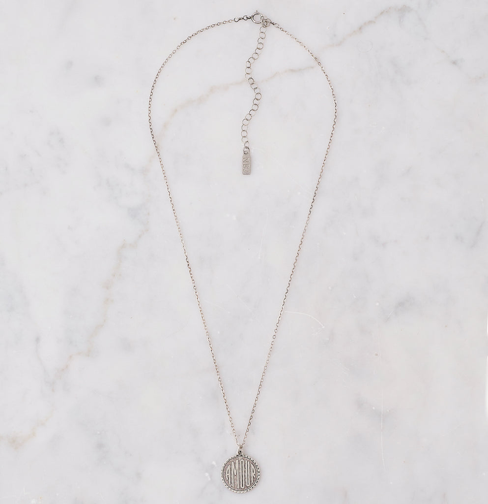 Amour Charm Necklace, Silver