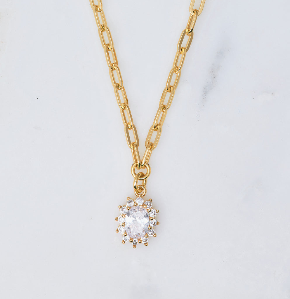 Didi Necklace, Clear Cz