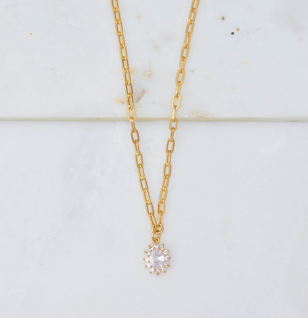Didi Necklace, Clear Cz