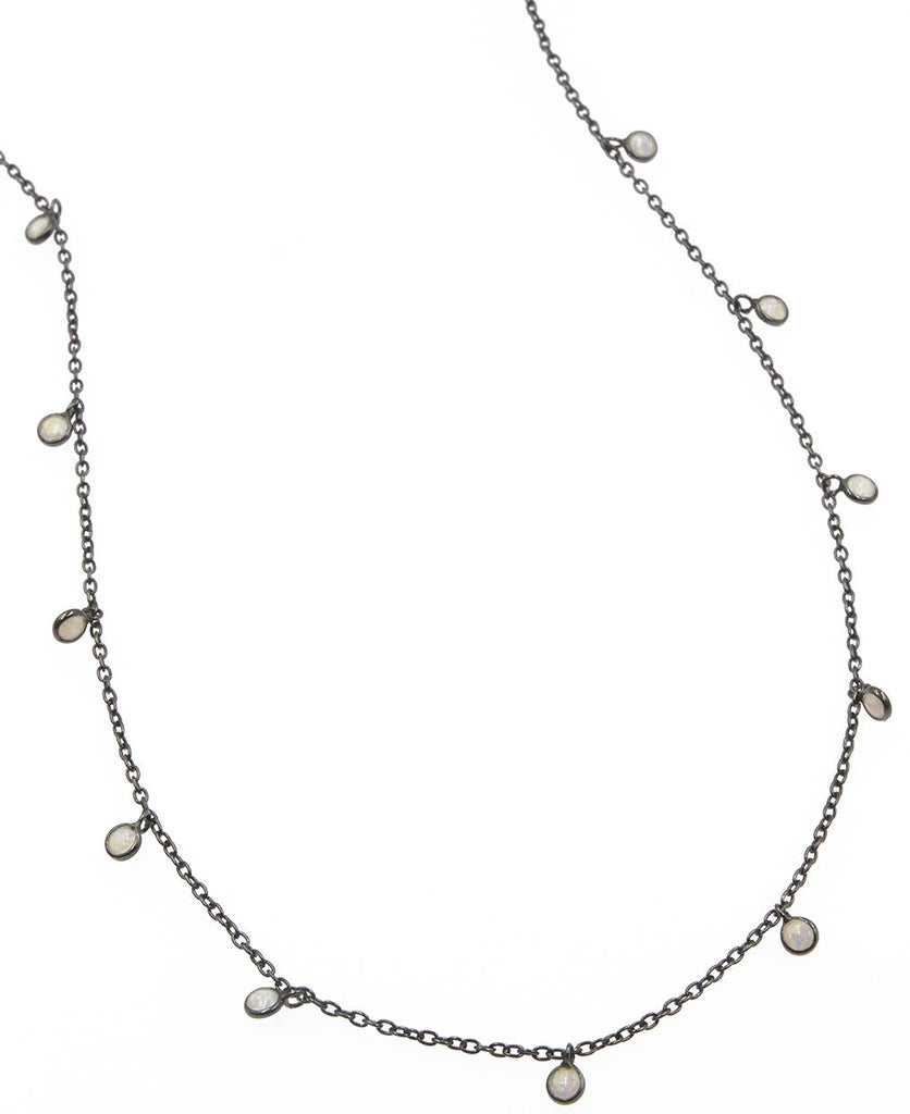 Dea Opal Dark Rhodium Drop Choker