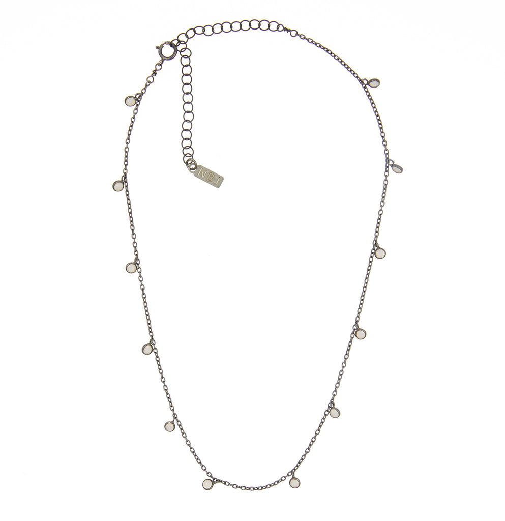 Dea Opal Dark Rhodium Drop Choker