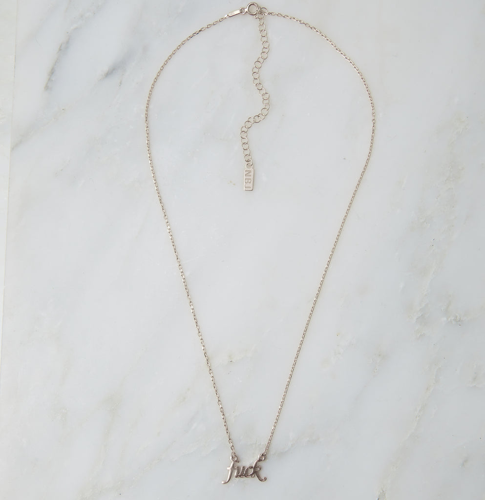 F*ck It Necklace, Silver