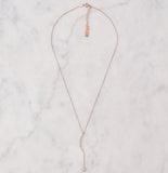 Pave Moon & Hanging Star Necklace, Small Rose Gold