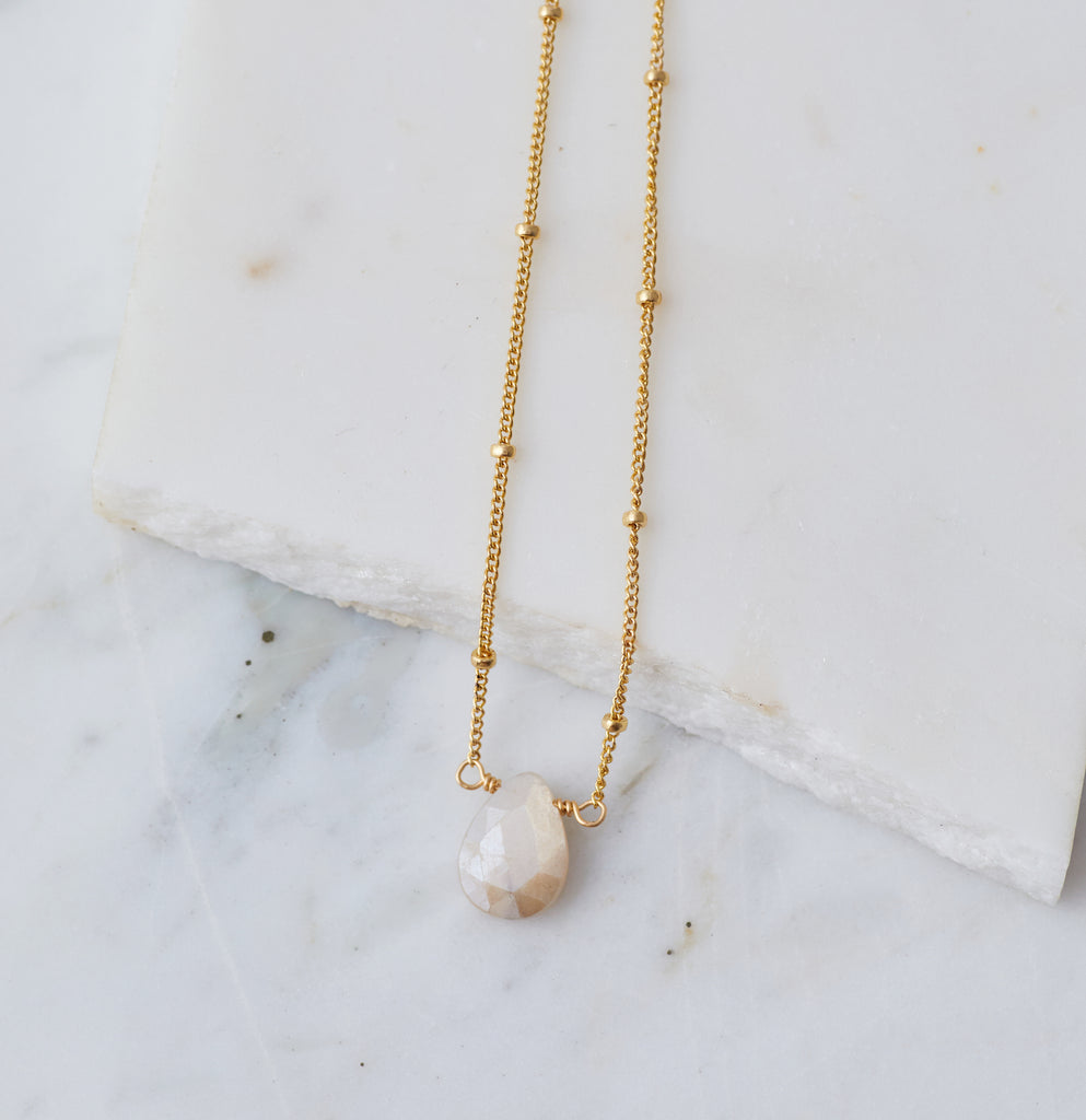 Stone Drop Choker, Mystic Moonstone