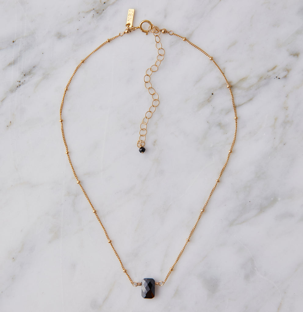Stone Drop Choker, Black Cz