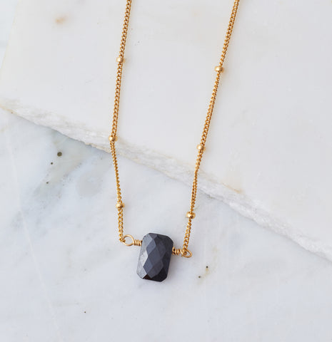 Stone Drop Choker, Mystic Indigo Quartz