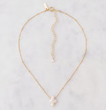 Stone Drop Choker, Freshwater Pearl Cross