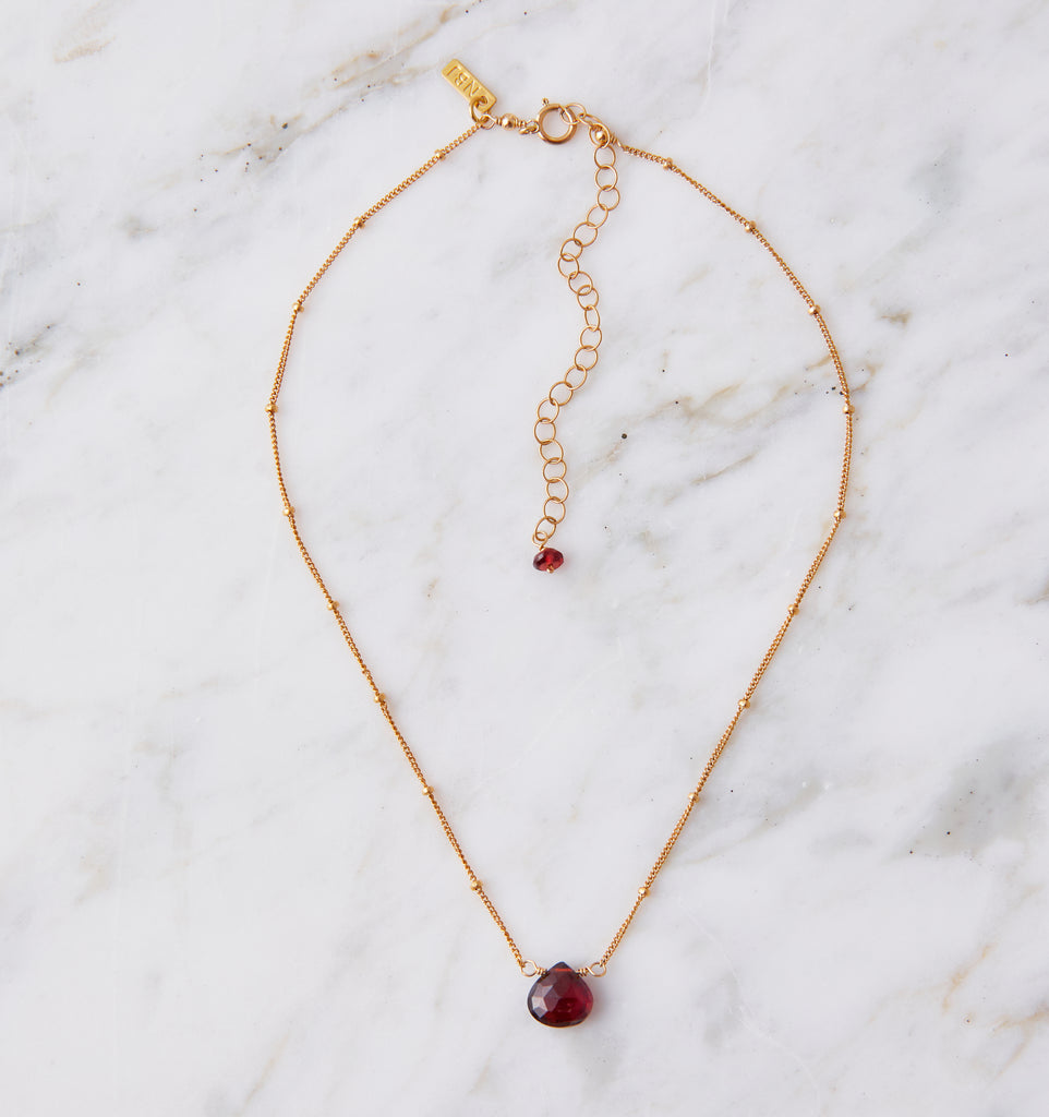 Stone Drop Choker, Garnet