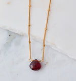 Stone Drop Choker, Garnet