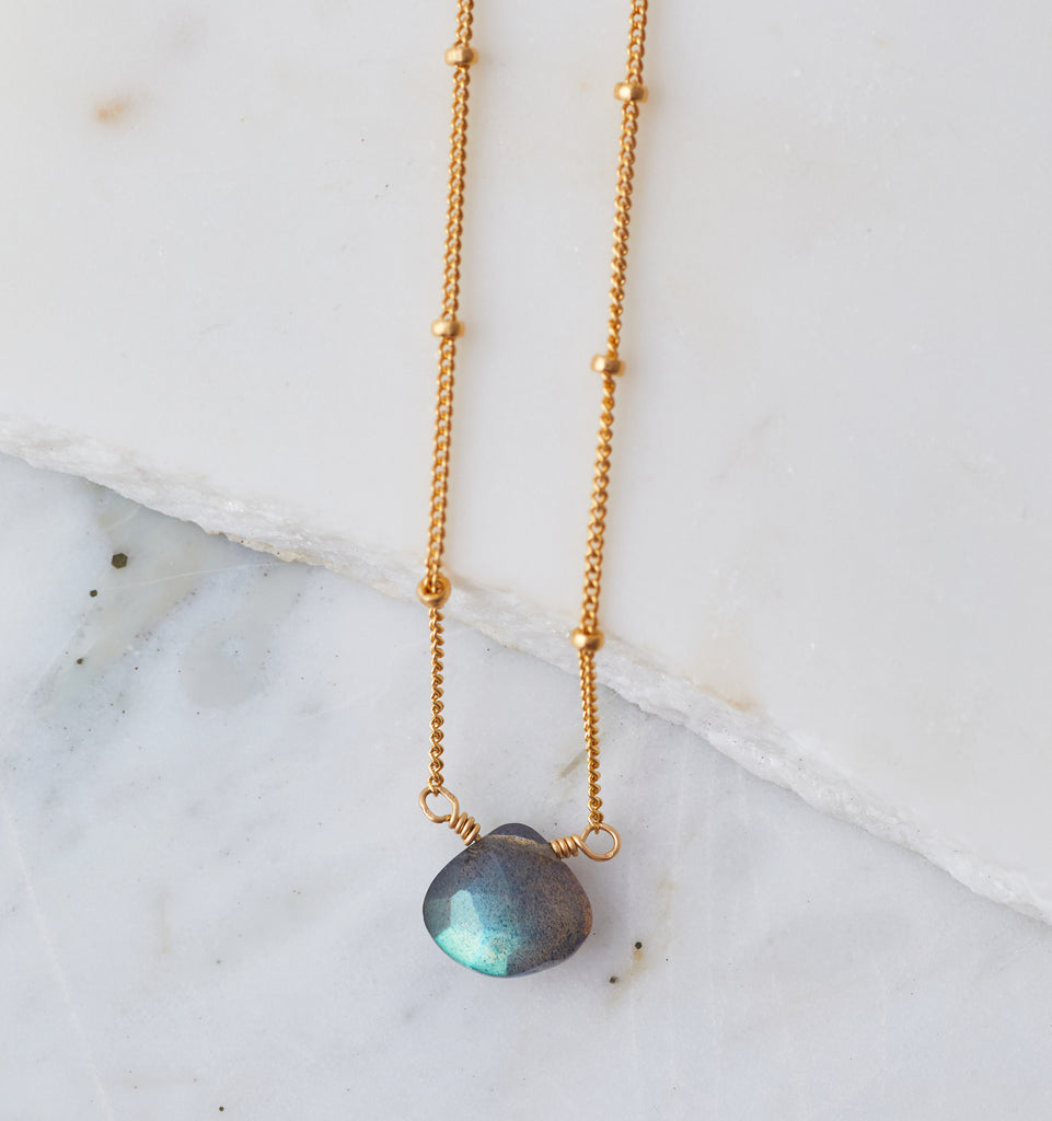 Stone Drop Choker, Labradorite