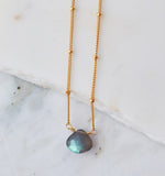 Stone Drop Choker, Labradorite