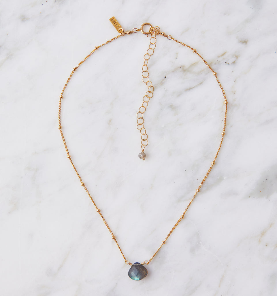 Stone Drop Choker, Labradorite