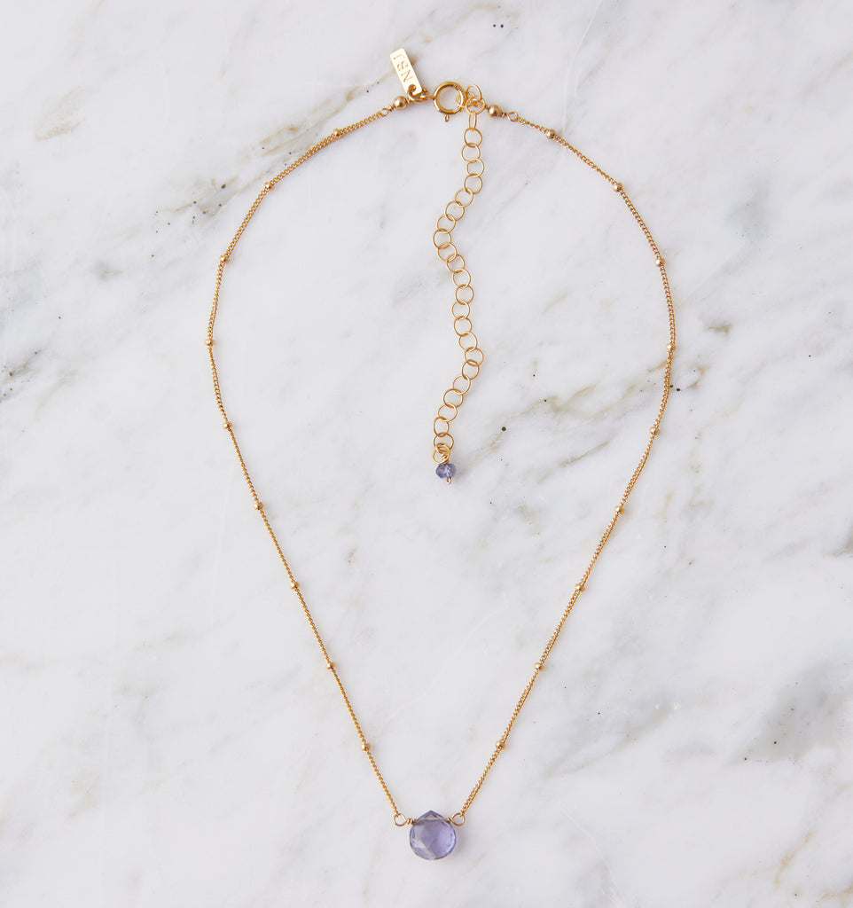Stone Drop Choker, Iolite
