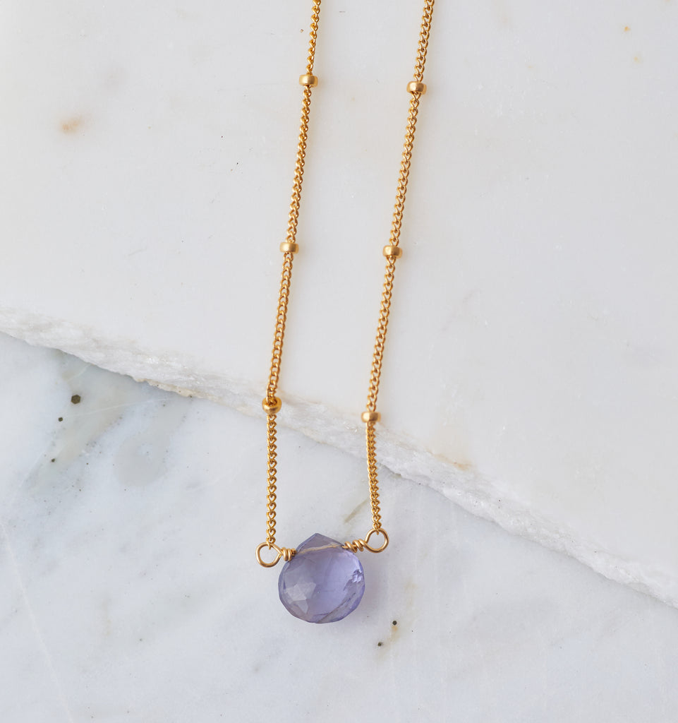 Stone Drop Choker, Iolite