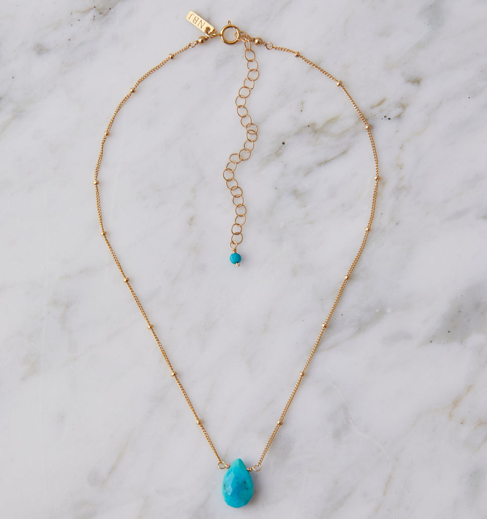 Stone Drop Choker, Turquoise