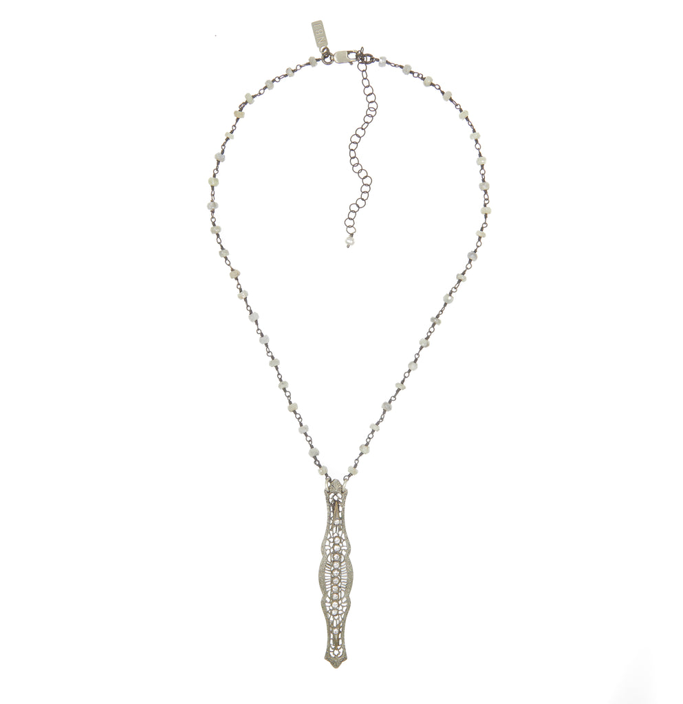 Ivy Vintage Pave Bar Necklace