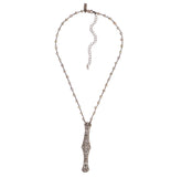 Amalia Vintage Pave Bar Necklace