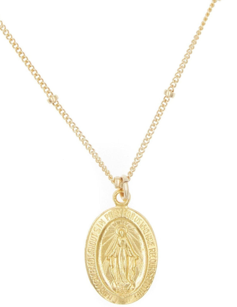 Mother Mary Necklace, Gold