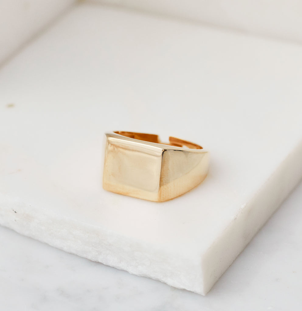 Midnight Signet Ring, Gold