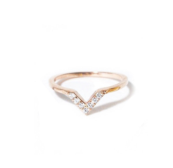 Baby V Pinky - Midi Ring, Rose Gold