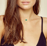 Stone Drop Choker, Emerald Chalcedony