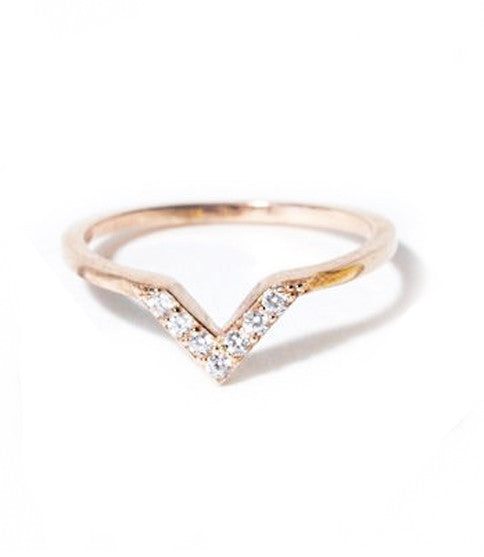 Baby V Pinky - Midi Ring, Rose Gold