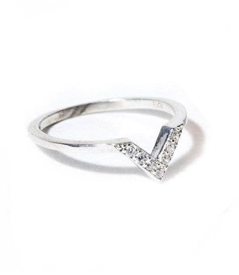 Baby V Pinky - Midi Ring, Silver