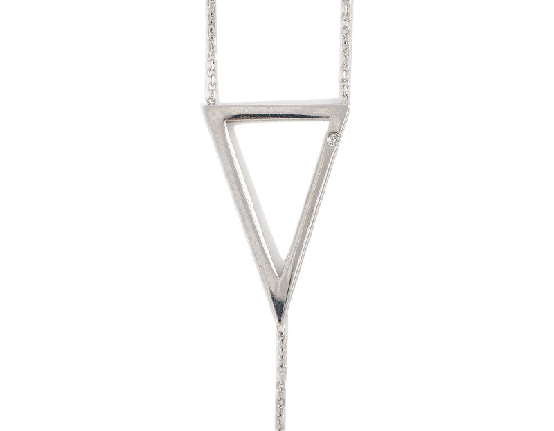 Its Goin Down Lariat Necklace, Silver