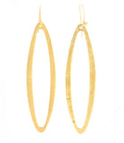 Brushed Oval Hoop Earrings, Gold