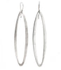 Brushed Oval Hoop Earrings, Silver