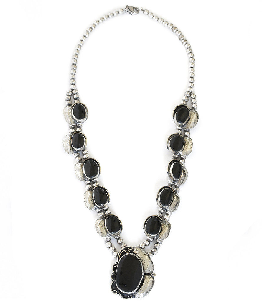 Two Raven Long Necklace, Onyx