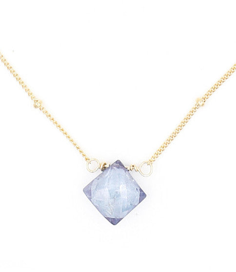 Stone Drop Choker, Mystic Indigo Quartz