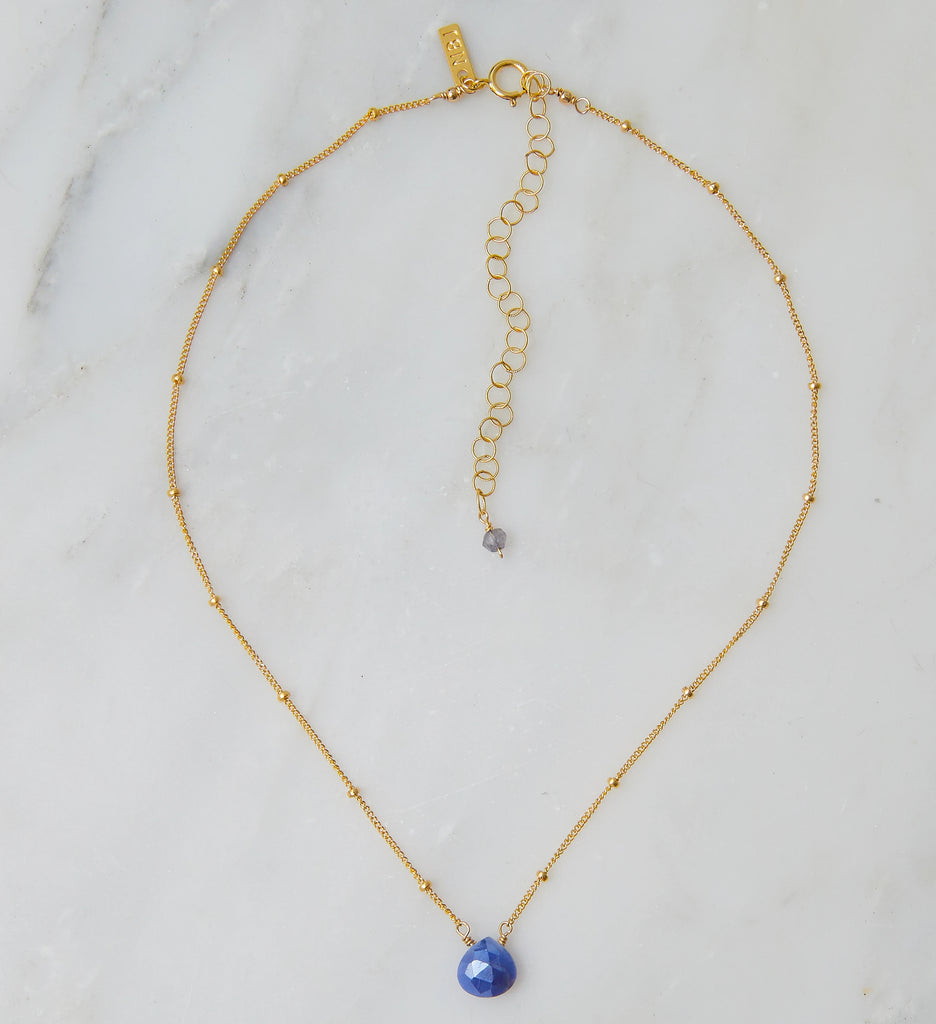 Stone Drop Choker, Mystic Periwinkle Moonstone