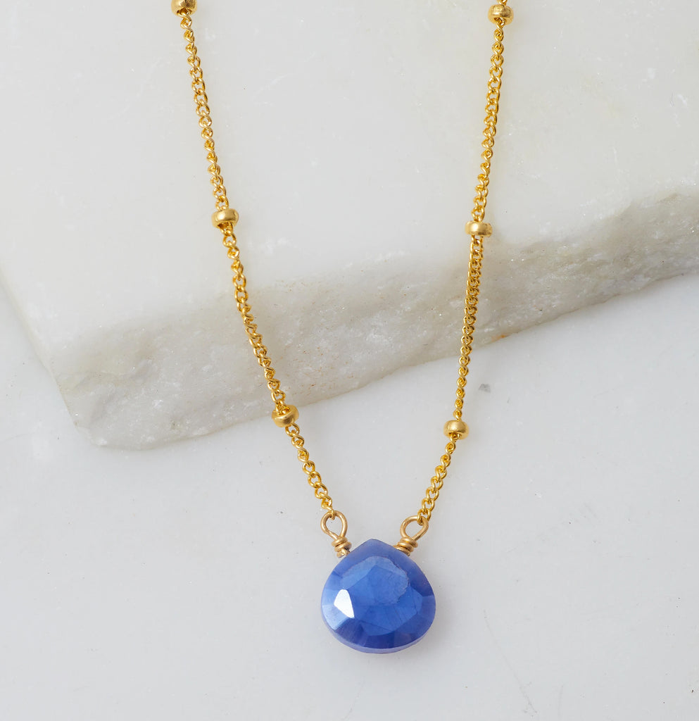 Stone Drop Choker, Mystic Periwinkle Moonstone