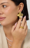 Charly Cz Crescent Hoop, Gold